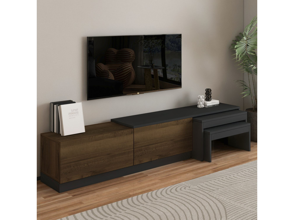 Meuble TV en bois "Nest" - 180 x 30 x 36 cm - Marron