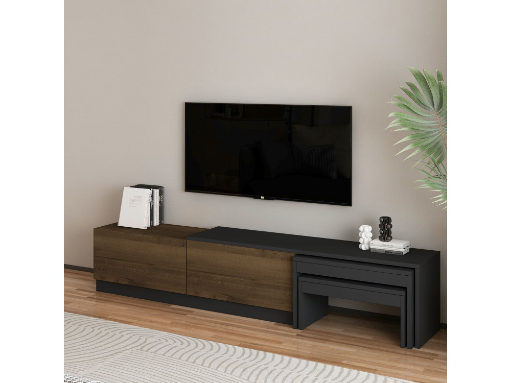 Meuble TV en bois "Nest" - 180 x 30 x 36 cm - Marron