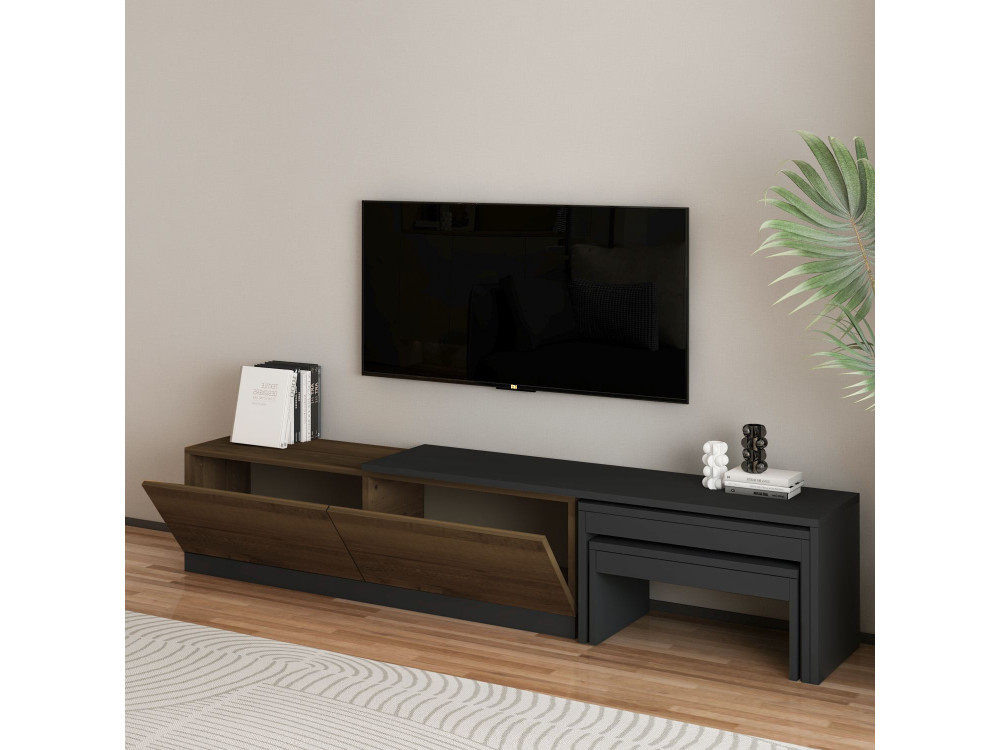Meuble TV en bois "Nest" - 180 x 30 x 36 cm - Marron
