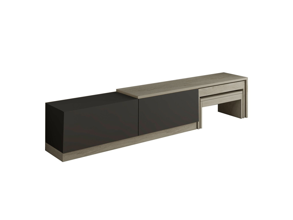 Meuble TV en bois "Nest" - 180 x 30 x 36 cm - Gris anthracite