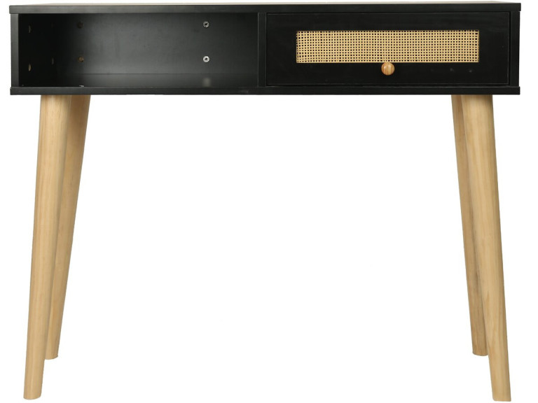 Console cannage "Marine" - 100 x 29 x 81 cm - Noir