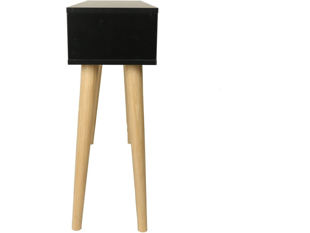 Console cannage "Marine" - 100 x 29 x 81 cm - Noir