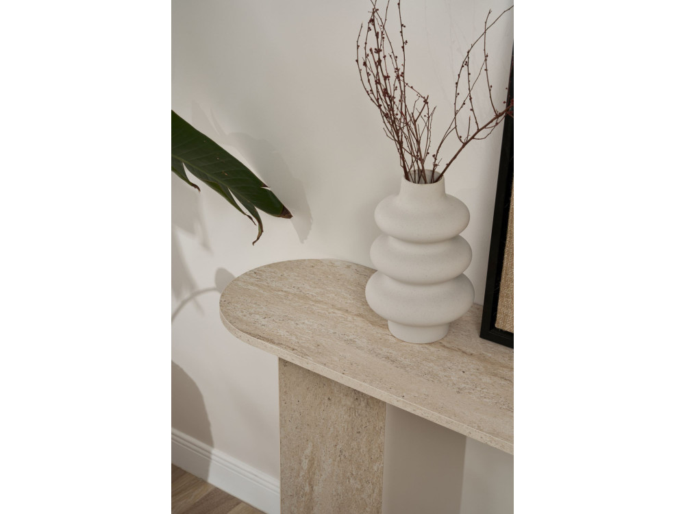 Console en bois "Sira" - 150 x 35 x 75 cm - Travertin