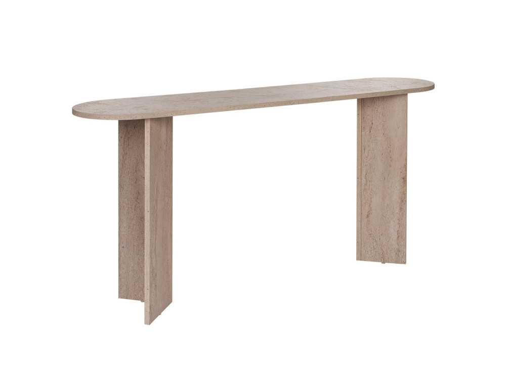 Console en bois "Sira" - 150 x 35 x 75 cm - Travertin
