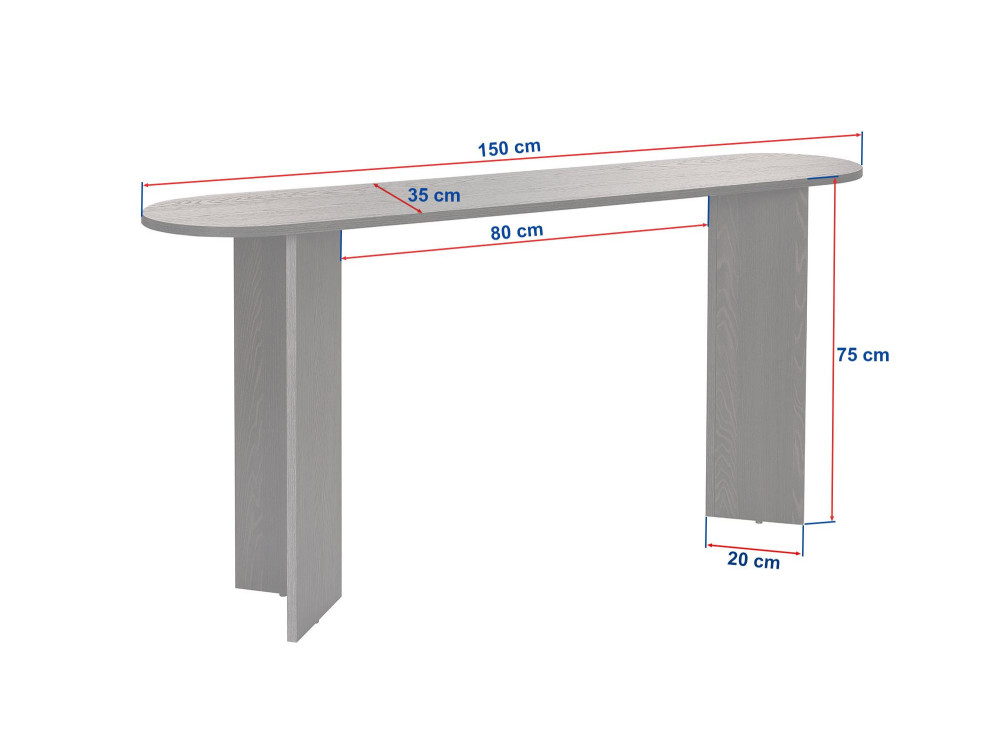 Console en bois "Sira" - 150 x 35 x 75 cm - Noyer