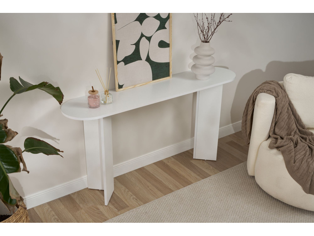 Console en bois "Sira" - 150 x 35 x 75 cm - Blanc