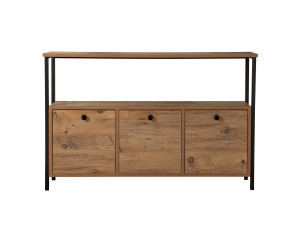 Console en bois "Solace" - 120 x 29 x 77 cm - Pin atlantique Noir