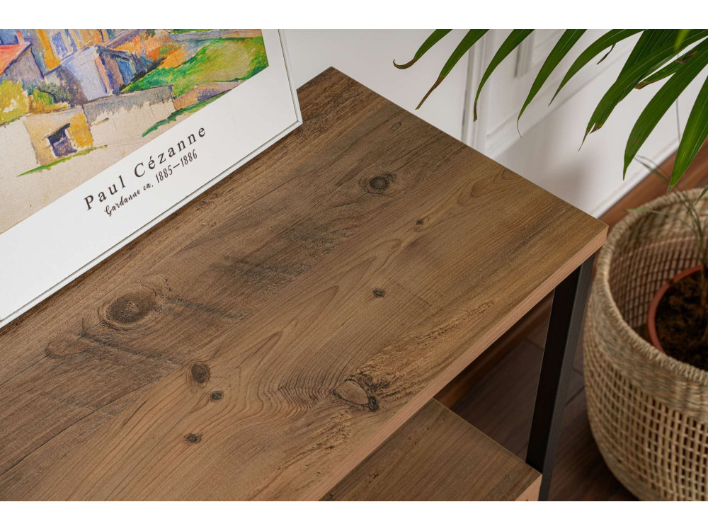 Console en bois "Solace" - 120 x 29 x 77 cm - Pin atlantique Noir