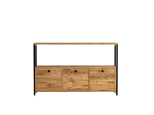 Buffet en bois "Nero" - 120 x 30 x 75 cm - Pin atlantique Noir