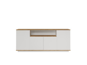 Buffet en bois "FR15" - 180 x 44 x 75 cm - Pin atlantique Blanc