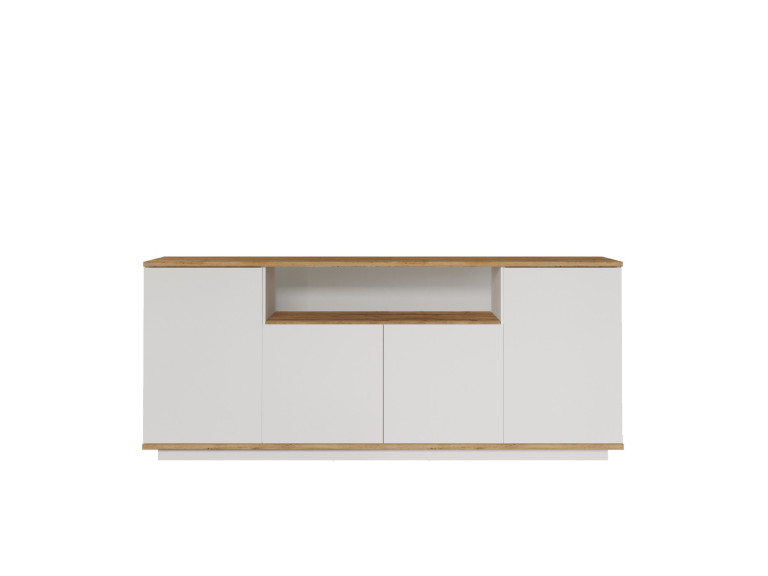 Buffet en bois "FR15" - 180 x 44 x 75 cm - Pin atlantique Blanc