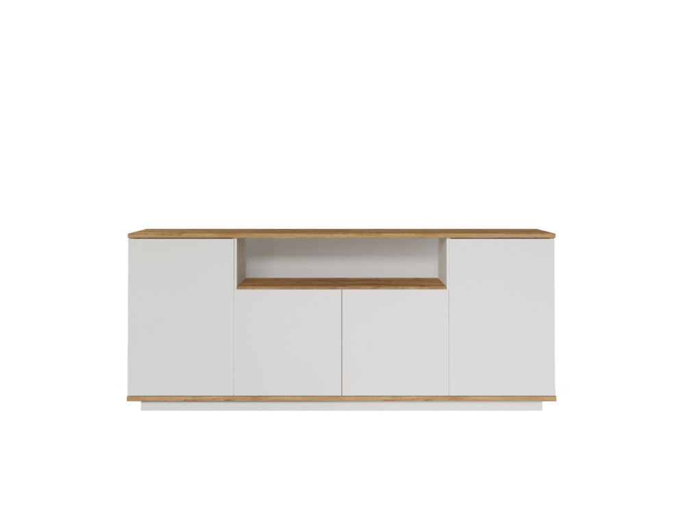Buffet en bois "FR15" - 180 x 44 x 75 cm - Pin atlantique Blanc