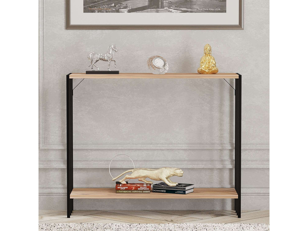 Console en bois "Verona" - 90 x 26 x 74 cm - Pin noir de l'Atlantique
