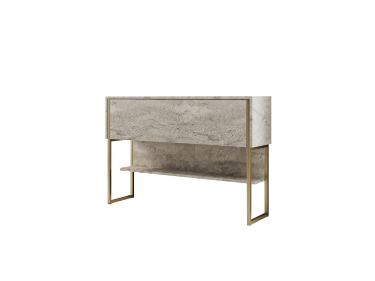 Console en bois "Luxe" - 120 x 30 x 80 cm - Travertin Or