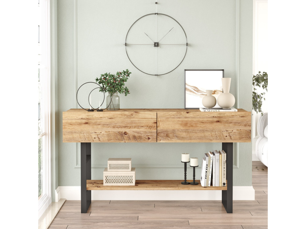Console en bois "ML23" - 138 x 43 x 75 cm - Beige