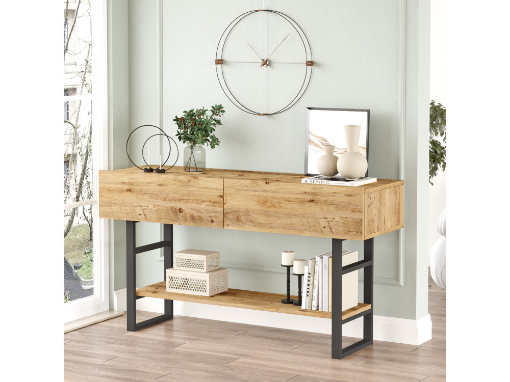Console en bois "ML23" - 138 x 43 x 75 cm - Beige