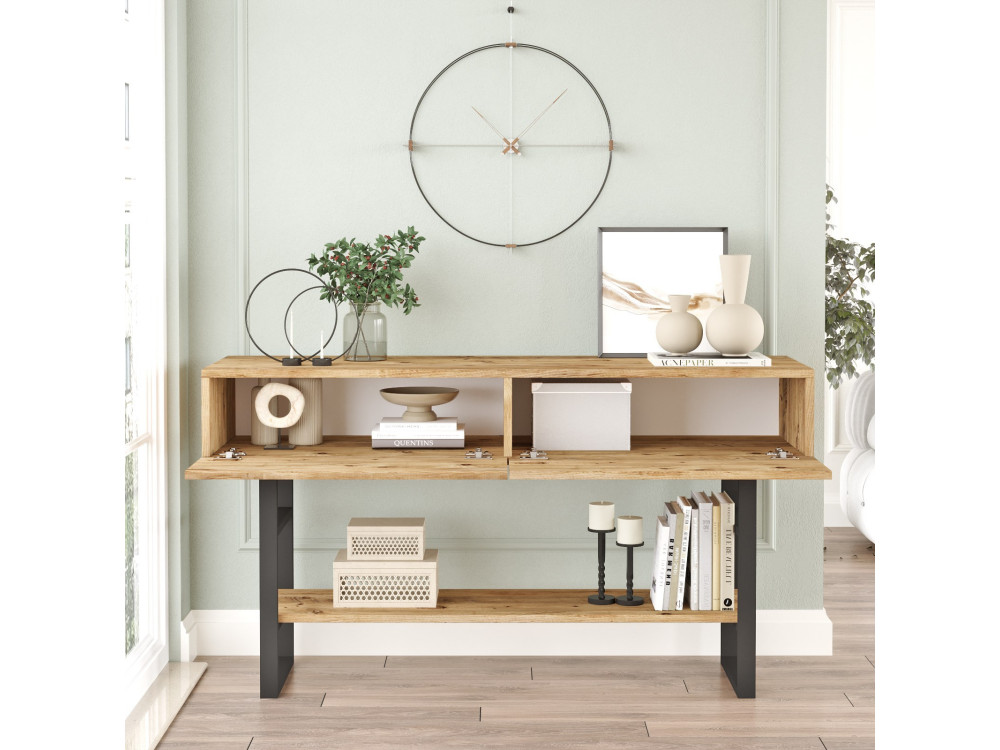 Console en bois "ML23" - 138 x 43 x 75 cm - Beige