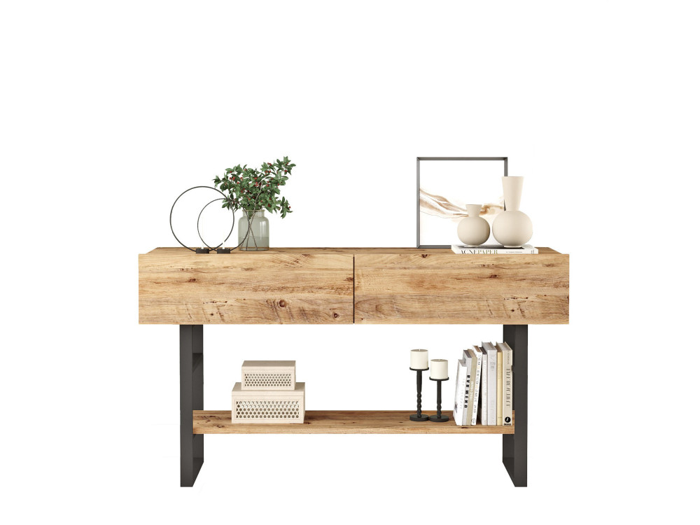 Console en bois "ML23" - 138 x 43 x 75 cm - Beige