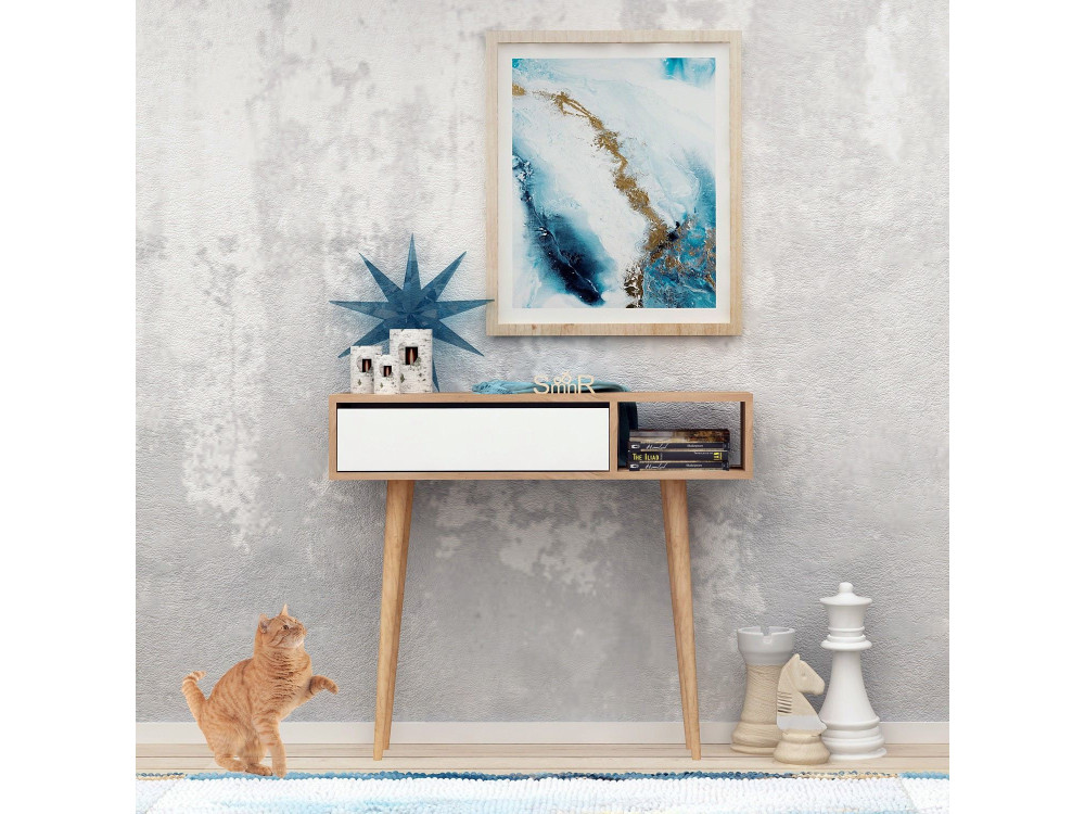 Console en bois "Oseyo" - 100 x 30 x 94 cm - Marron