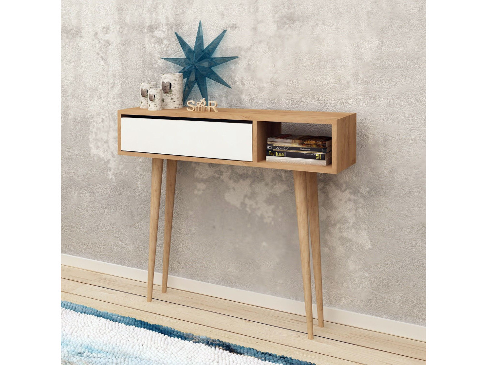 Console en bois "Oseyo" - 100 x 30 x 94 cm - Marron
