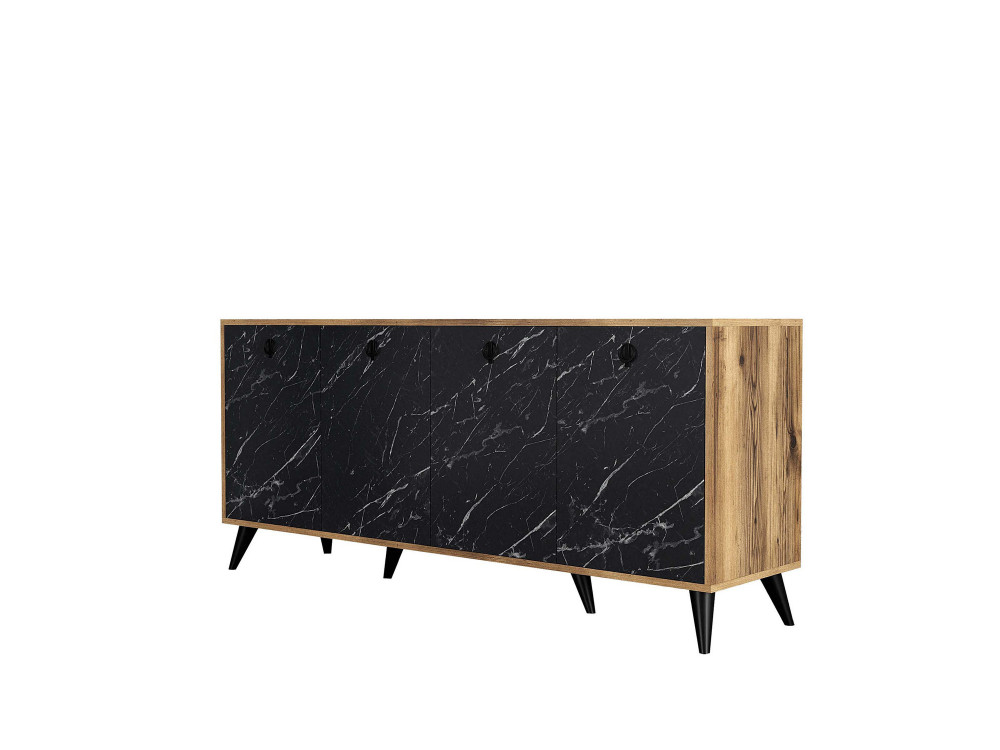 Buffet en bois "Elite" - 180 x 45 x 80 cm - Noir