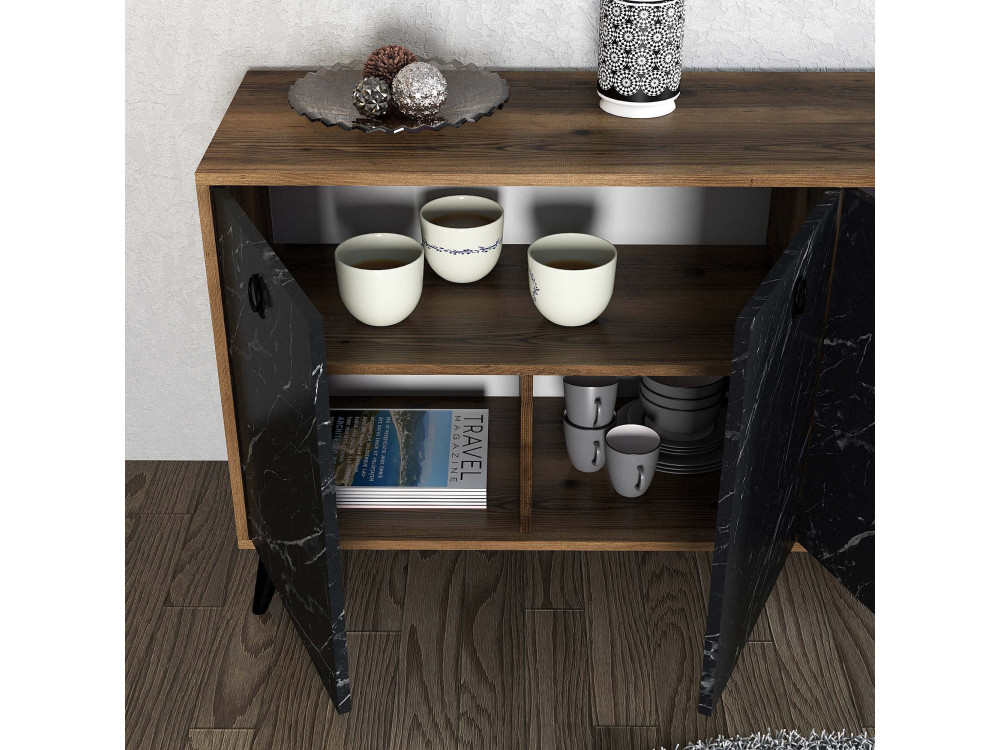 Buffet en bois "Elite" - 180 x 45 x 80 cm - Noir