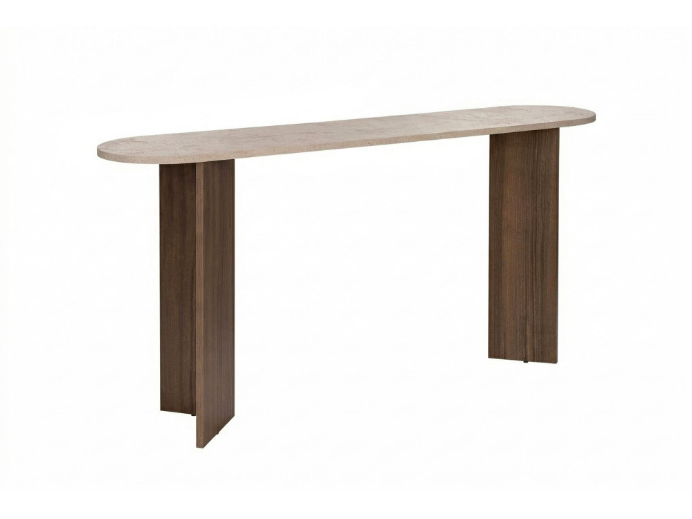 Console en bois "Sira" - 150 x 35 x 75 cm - Travertin