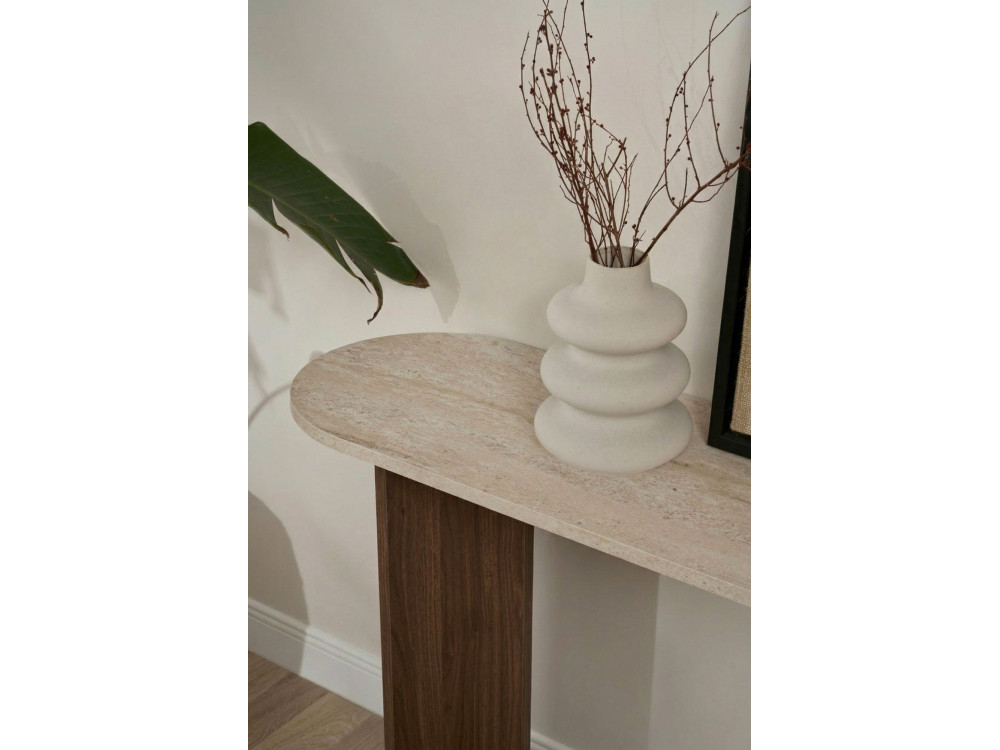 Console en bois "Sira" - 150 x 35 x 75 cm - Travertin