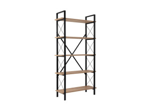 Bibliothèque en bois "Elysian" - 90 x 33 x 180 cm - ChêneNoir
