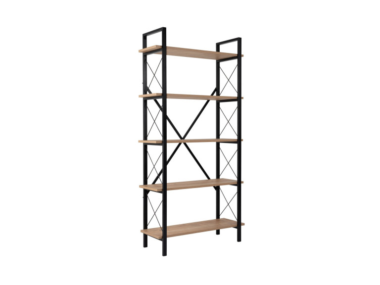 Bibliothèque en bois "Elysian" - 90 x 33 x 180 cm - ChêneNoir