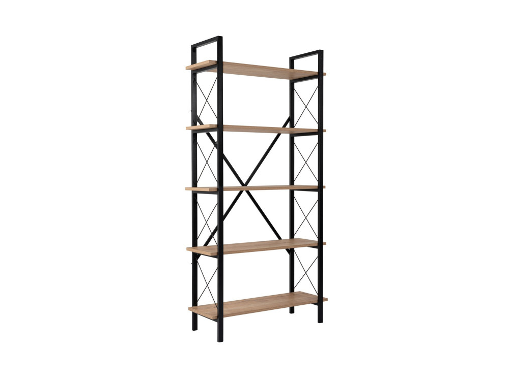 Bibliothèque en bois "Elysian" - 90 x 33 x 180 cm - ChêneNoir