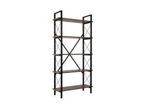 Bibliothèque en bois "Elysian" - 90 x 33 x 180 cm - NoyerNoir