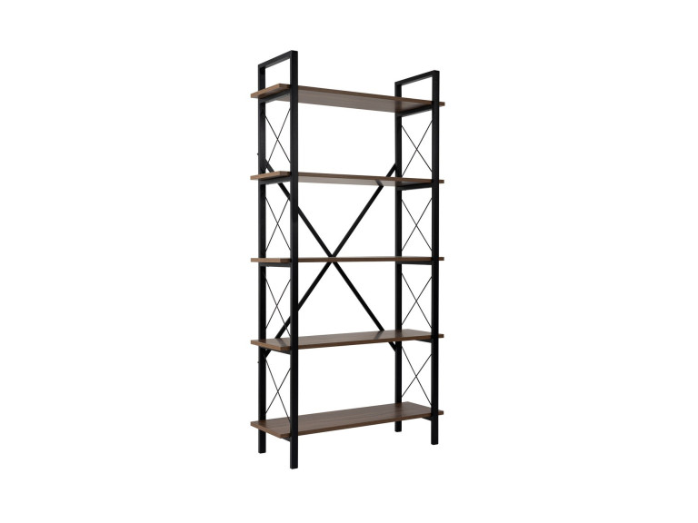 Bibliothèque en bois "Elysian" - 90 x 33 x 180 cm - NoyerNoir