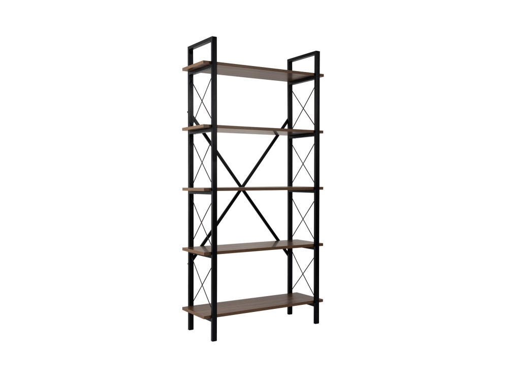 Bibliothèque en bois "Elysian" - 90 x 33 x 180 cm - NoyerNoir