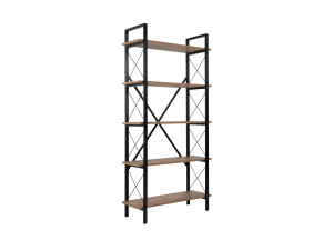 Bibliothèque en bois "Elysian" - 90 x 33 x 180 cm - Pin atlantiqueNoir