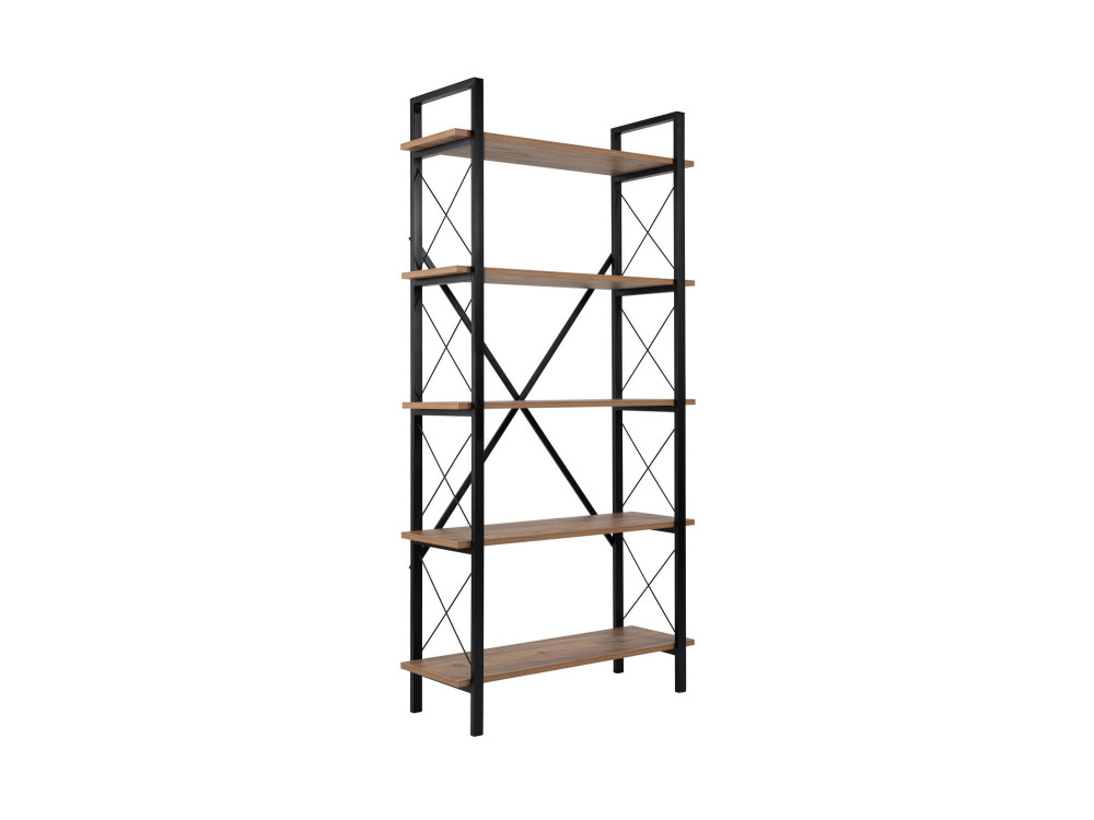 Bibliothèque en bois "Elysian" - 90 x 33 x 180 cm - Pin atlantiqueNoir