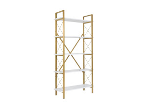 Bibliothèque en bois "Elysian" - 90 x 33 x 180 cm - Or blanc