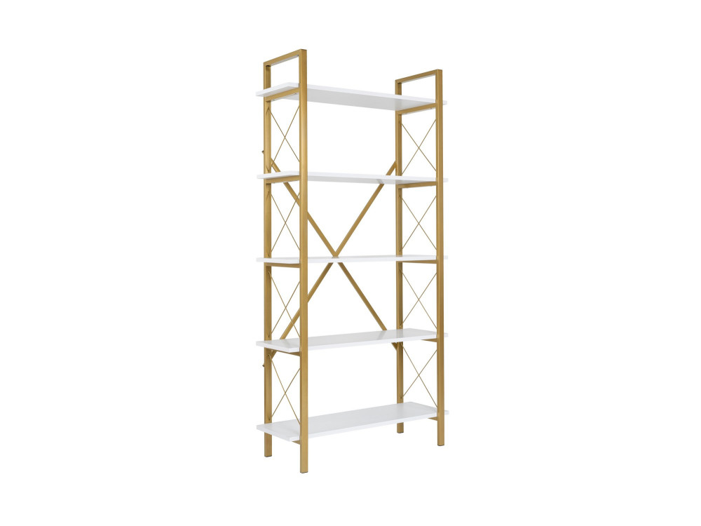 Bibliothèque en bois "Elysian" - 90 x 33 x 180 cm - Or blanc
