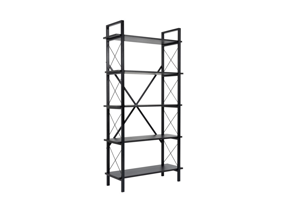 Bibliothèque en bois "Elysian" - 90 x 33 x 180 cm - Bois NoirNoir