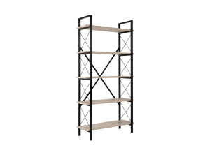 Bibliothèque en bois "Elysian" - 90 x 33 x 180 cm - TravertinNoir