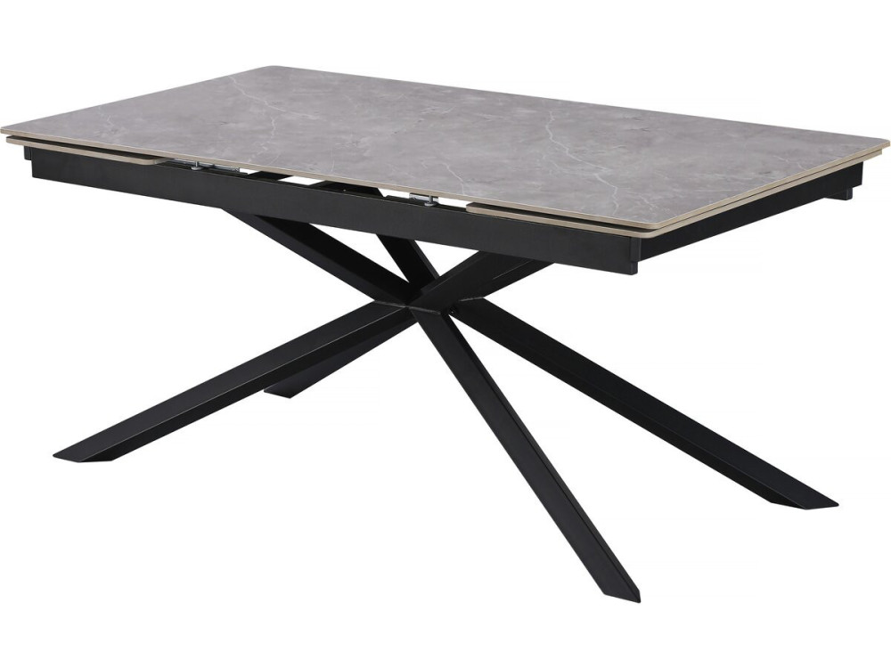 Table à manger extensible en céramique 6 à 10 personnes "Celeste" - Gris marbré