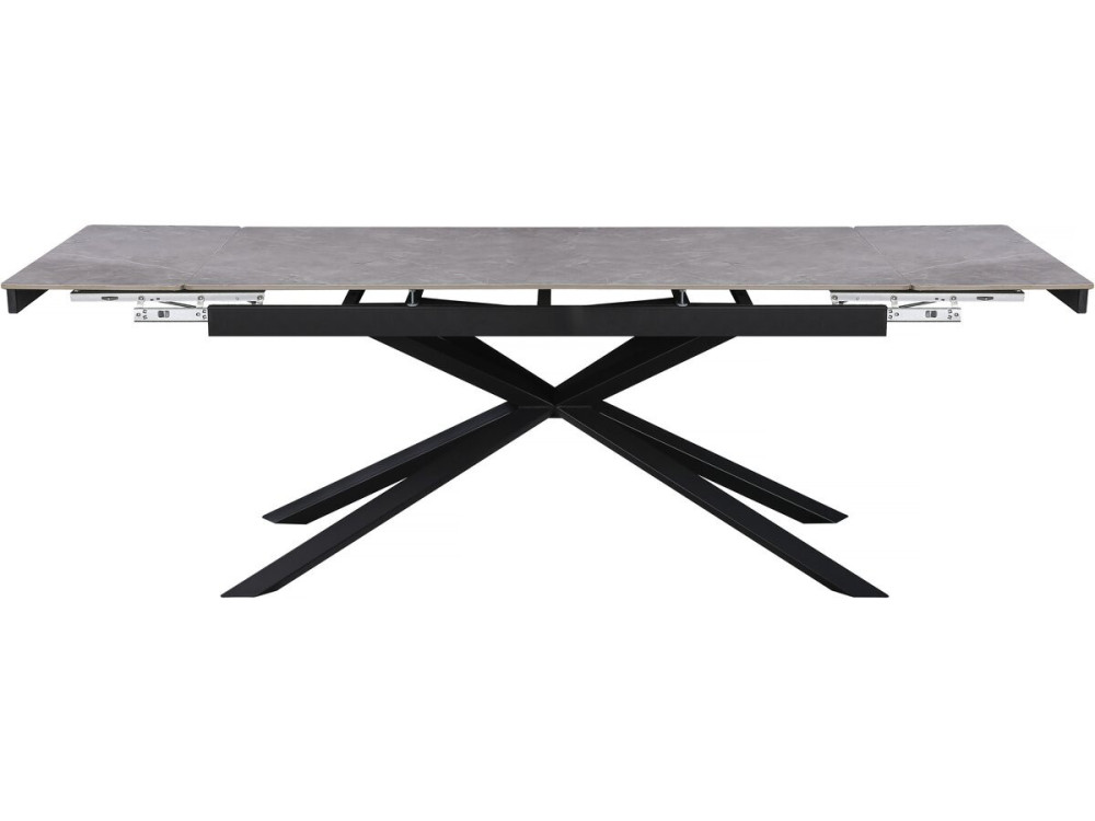 Table à manger extensible en céramique 6 à 10 personnes "Celeste" - Gris marbré