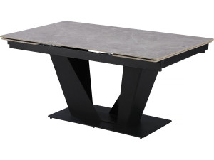 Table à manger extensible en céramique - 160/240 cm - 6 à 10 personnes "Nova" - Gris marbré