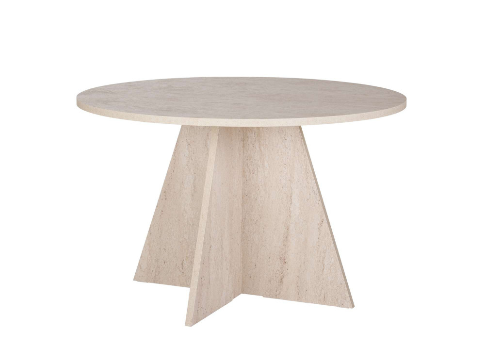 Table à manger en bois "Virella" - 120 x 120 x 75 cm - Travertin