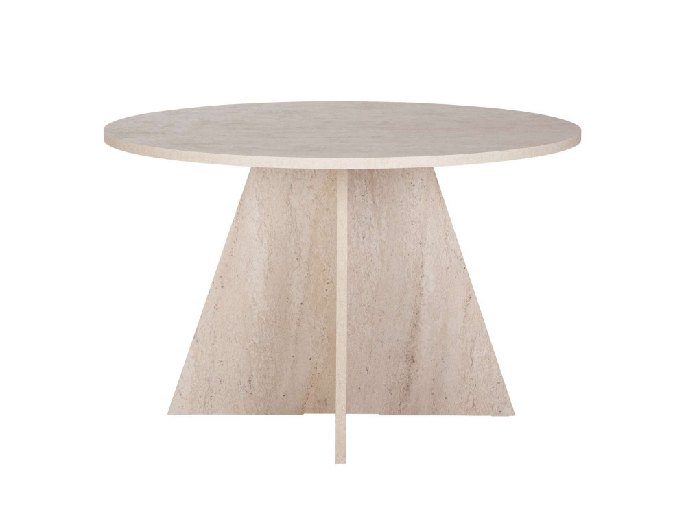 Table à manger en bois "Virella" - 120 x 120 x 75 cm - Travertin