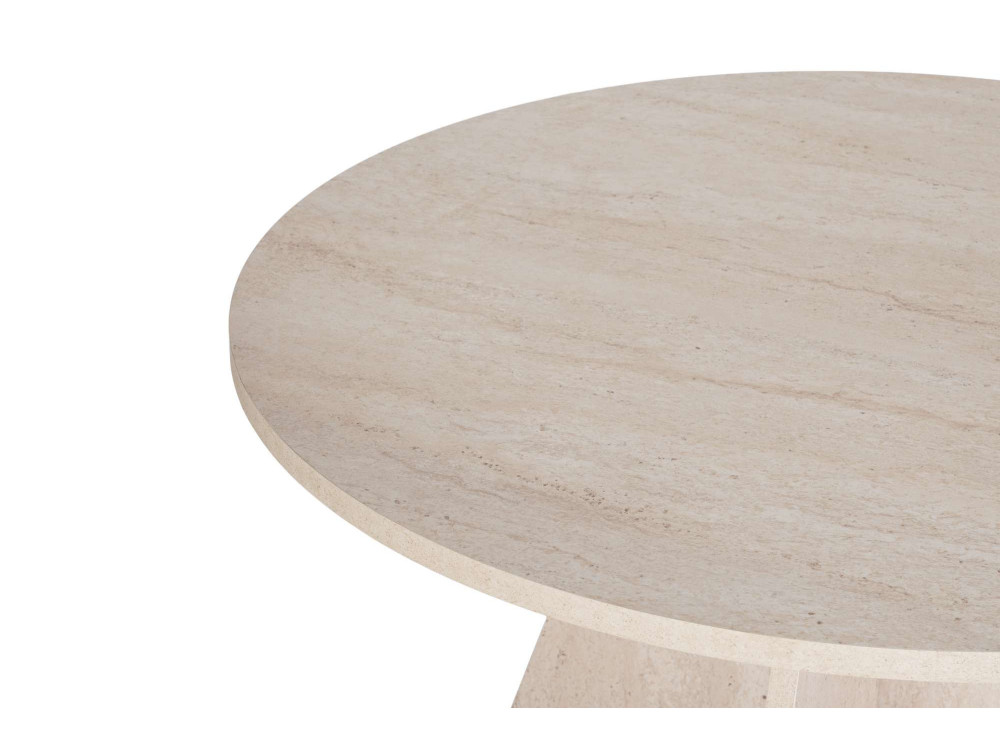 Table à manger en bois "Virella" - 120 x 120 x 75 cm - Travertin