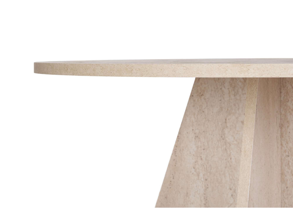 Table à manger en bois "Virella" - 120 x 120 x 75 cm - Travertin
