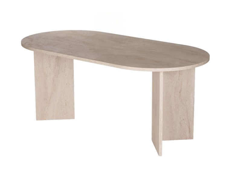 Table à manger en bois "Sablin" - 180 x 89 x 75 cm - Travertin