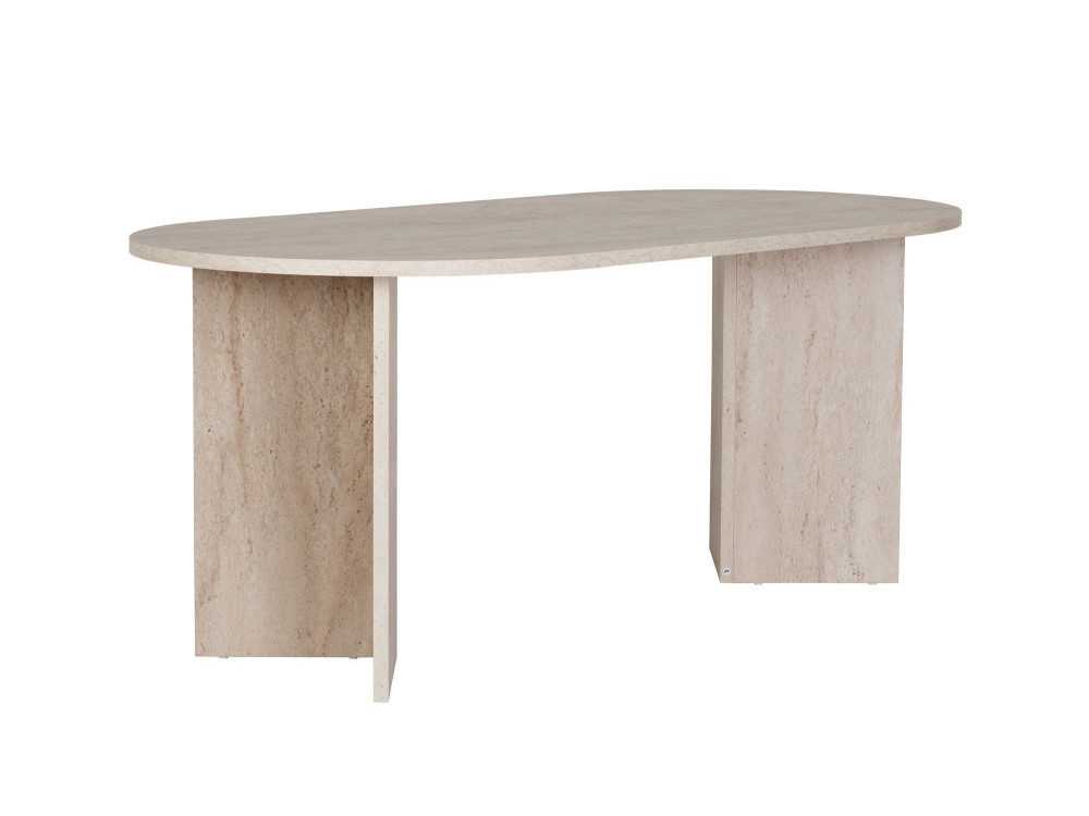 Table à manger en bois "Sablin" - 180 x 89 x 75 cm - Travertin