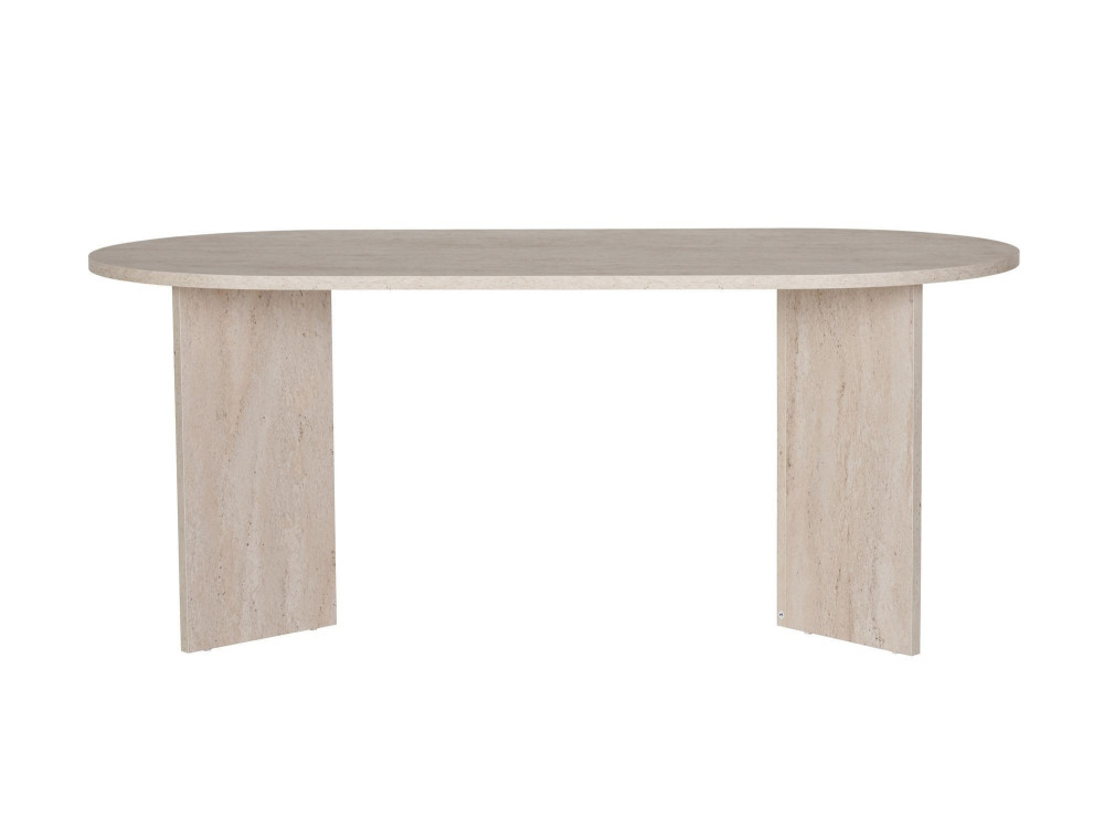 Table à manger en bois "Sablin" - 180 x 89 x 75 cm - Travertin